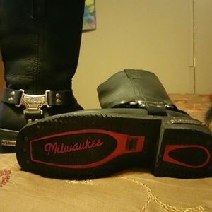 Ladies leather motorcycle boots